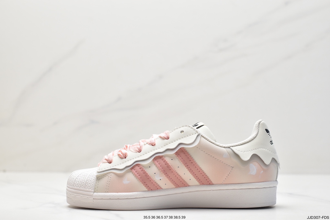 adidas/clover top layer leather shell head SUPERSTAR couple sneakers IE6976