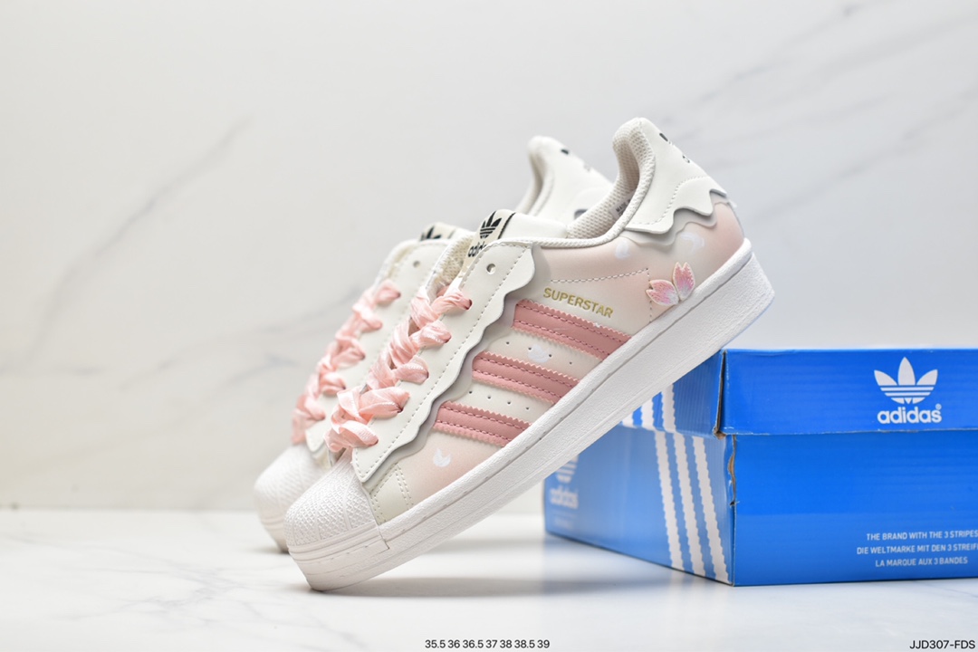 adidas/clover top layer leather shell head SUPERSTAR couple sneakers IE6976