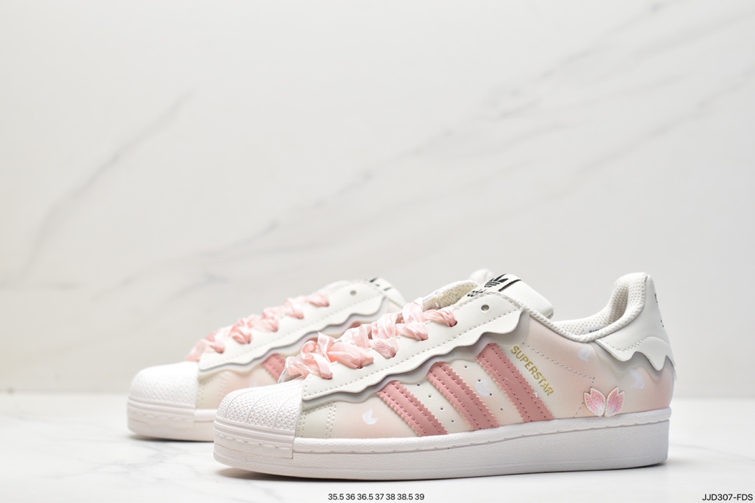 adidas/clover top layer leather shell head SUPERSTAR couple sneakers IE6976