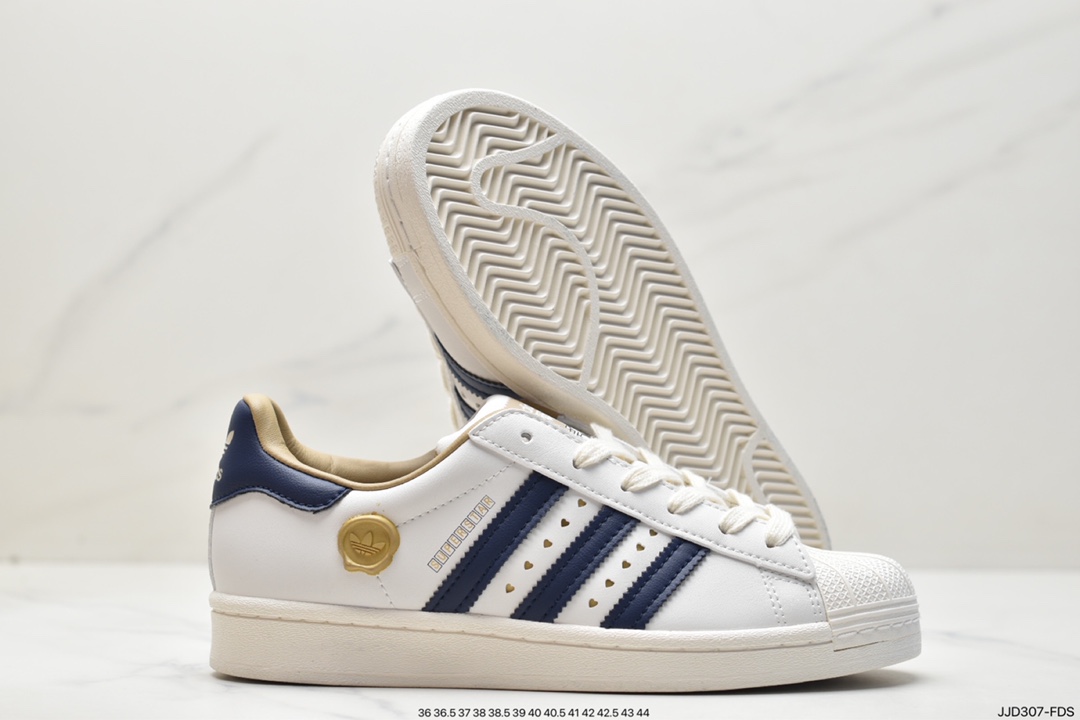 adidas/clover top layer leather shell head SUPERSTAR couple sneakers IE6976