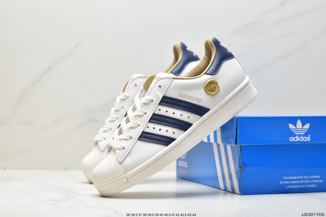 adidas/clover top layer leather shell head SUPERSTAR couple sneakers IE6976