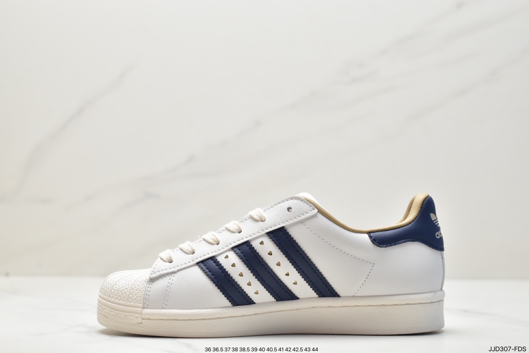 adidas/clover top layer leather shell head SUPERSTAR couple sneakers IE6976