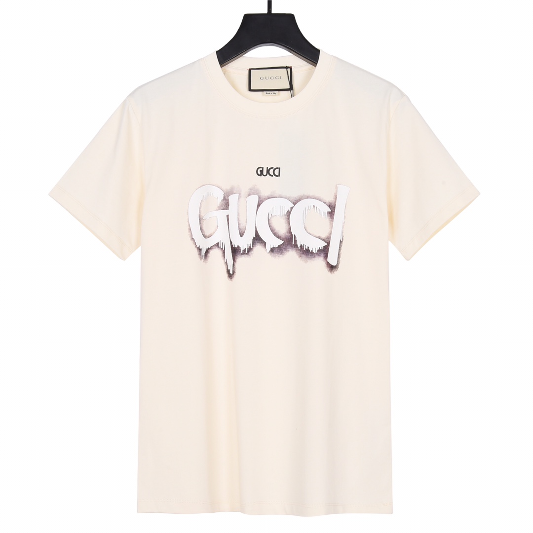 160 Gucci/古驰 23SS溶解大字母Logo印花短袖 数码喷绘