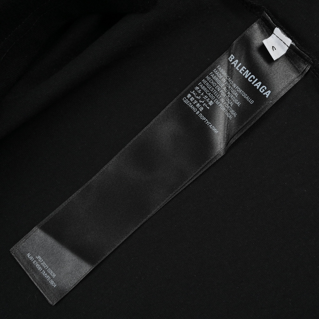 Balenciaga巴黎世家23ss新款胸前彩色冰箱贴标logo印花T恤