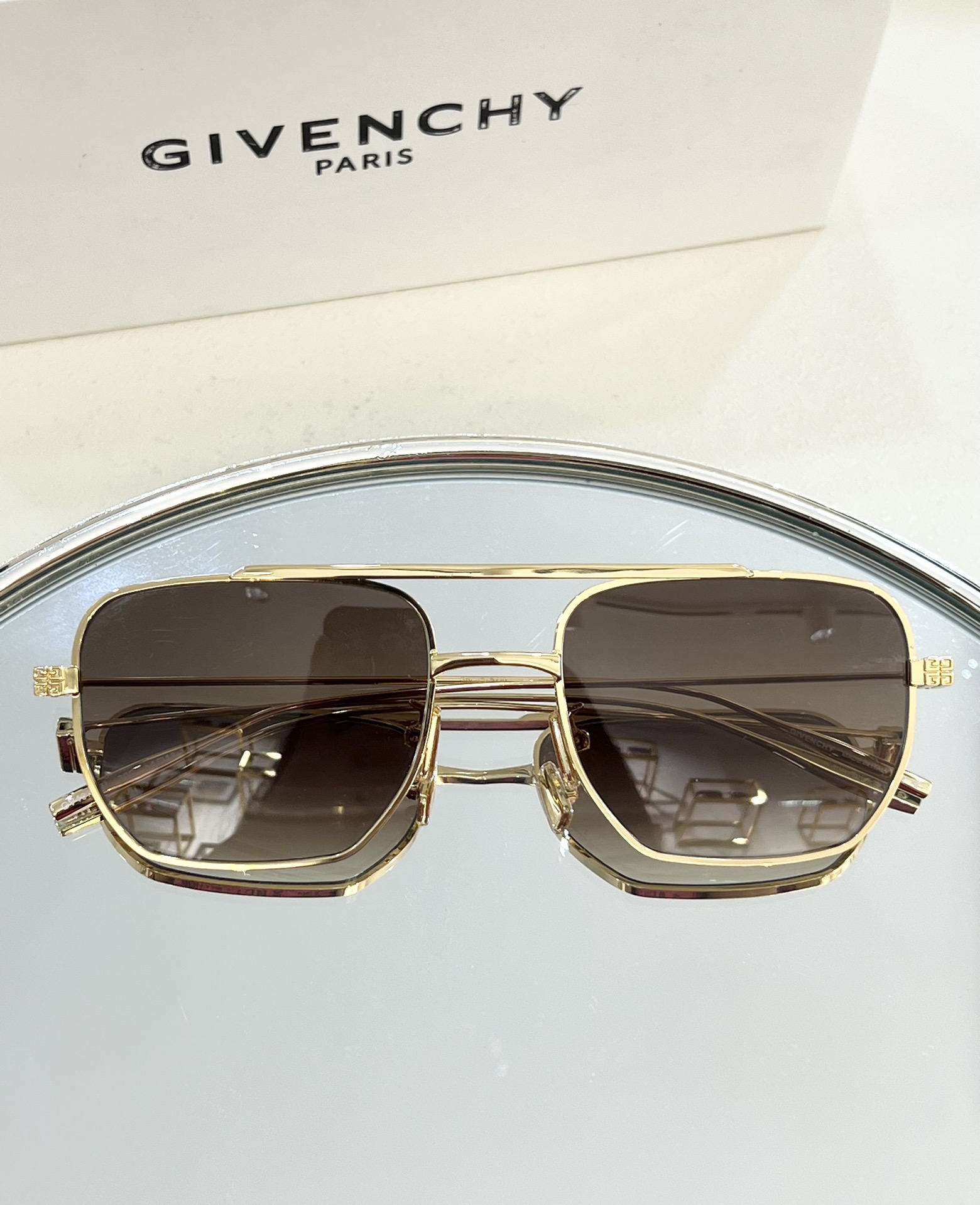 Givench*纪梵希限定系列开膜定制首饰级金属五金logo铸件.经典方形镜框原版五金辅料️Model: