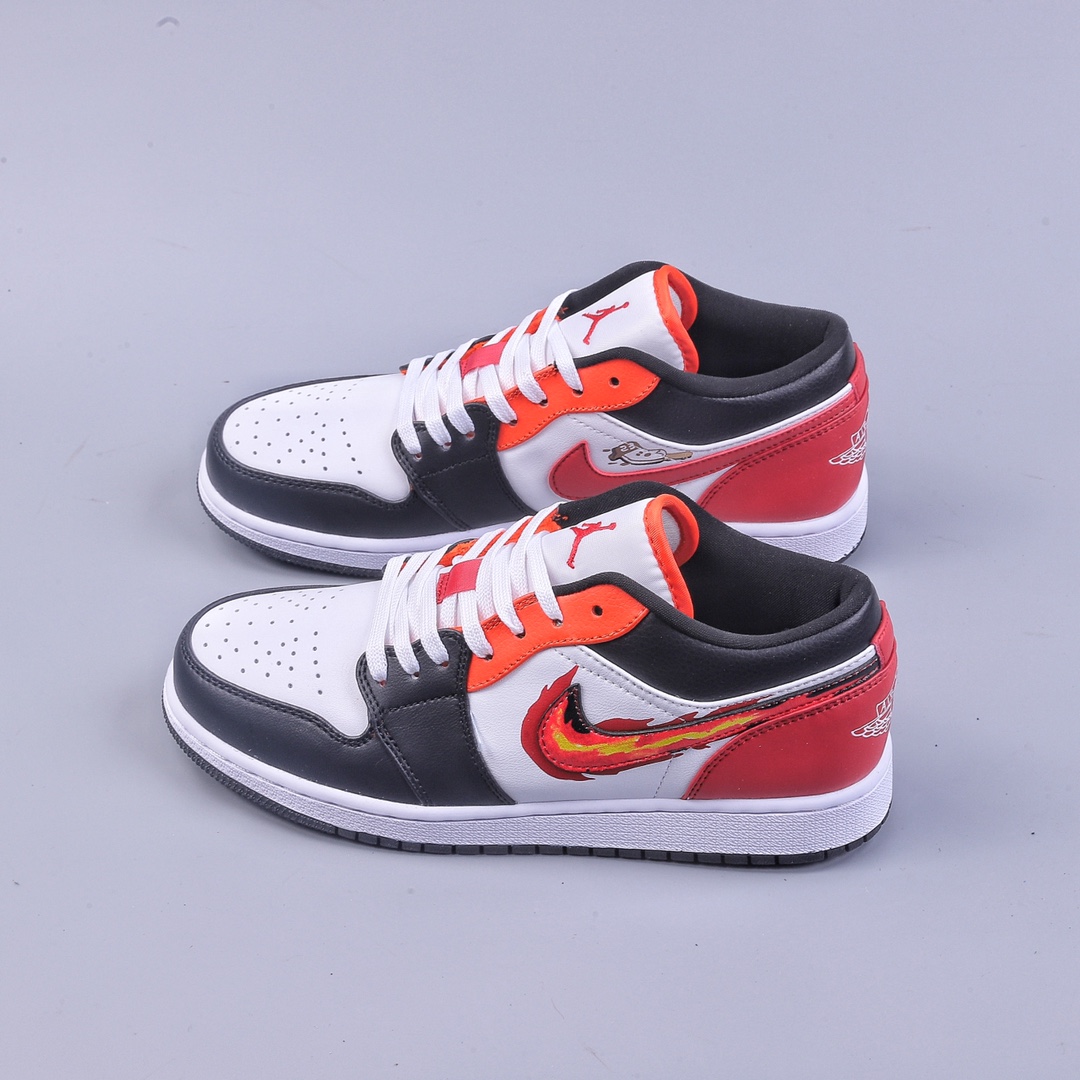 Air Jordan 1 Low black and red basketball shoes FJ7222-101