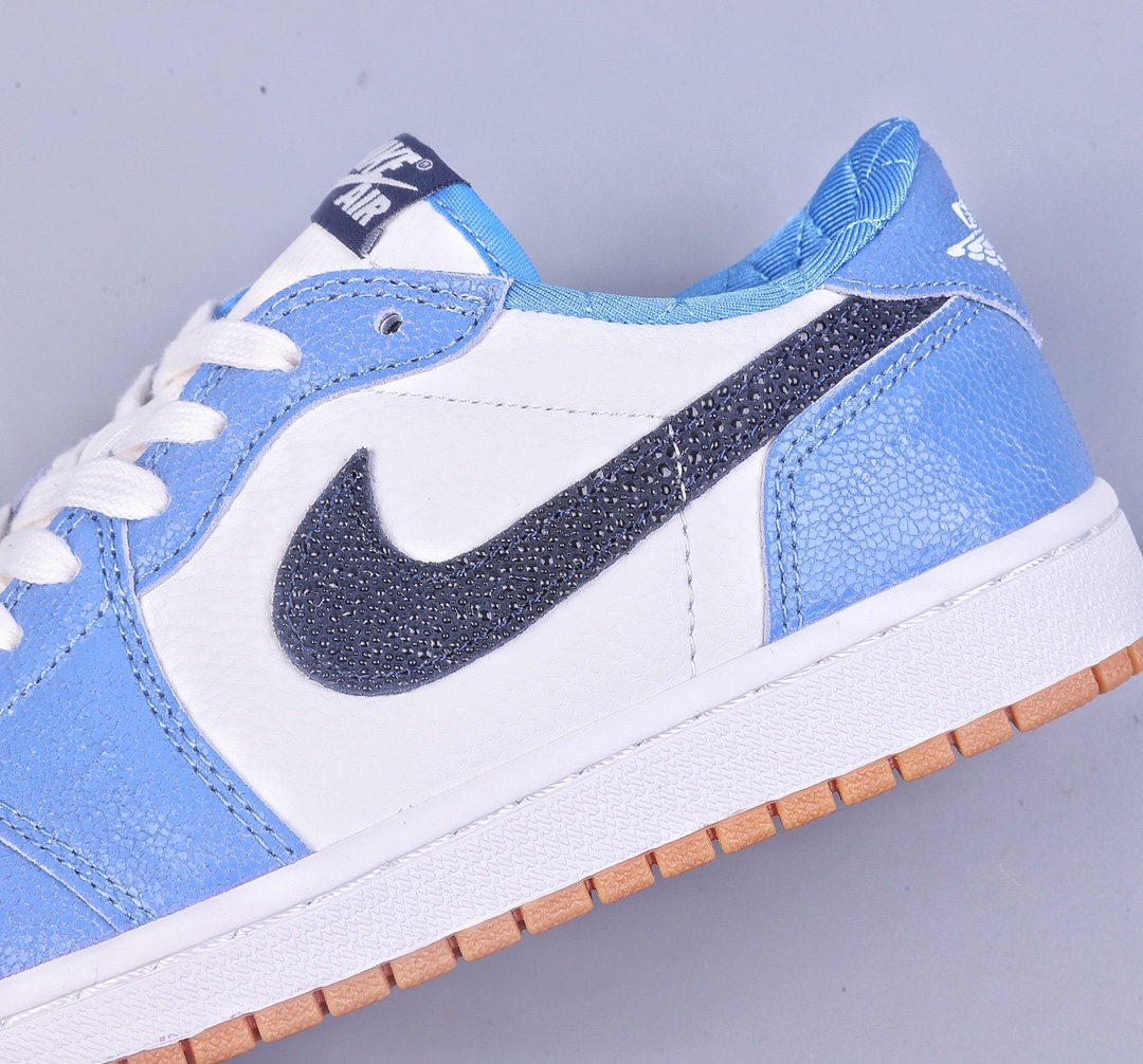 Air Jordan 1 Low AJ1 Joe 1 black and white blue burst crack low-top culture basketball shoes DZ0791-102