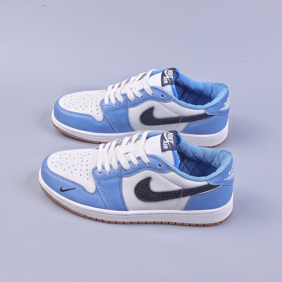 Air Jordan 1 Low AJ1 Joe 1 black and white blue burst crack low-top culture basketball shoes DZ0791-102