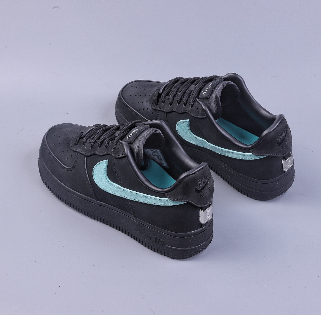 YH Tiffany & Co. x Nike Air Force 1 Low Air Force Black Suede Tiffany Joint DZ1382-001