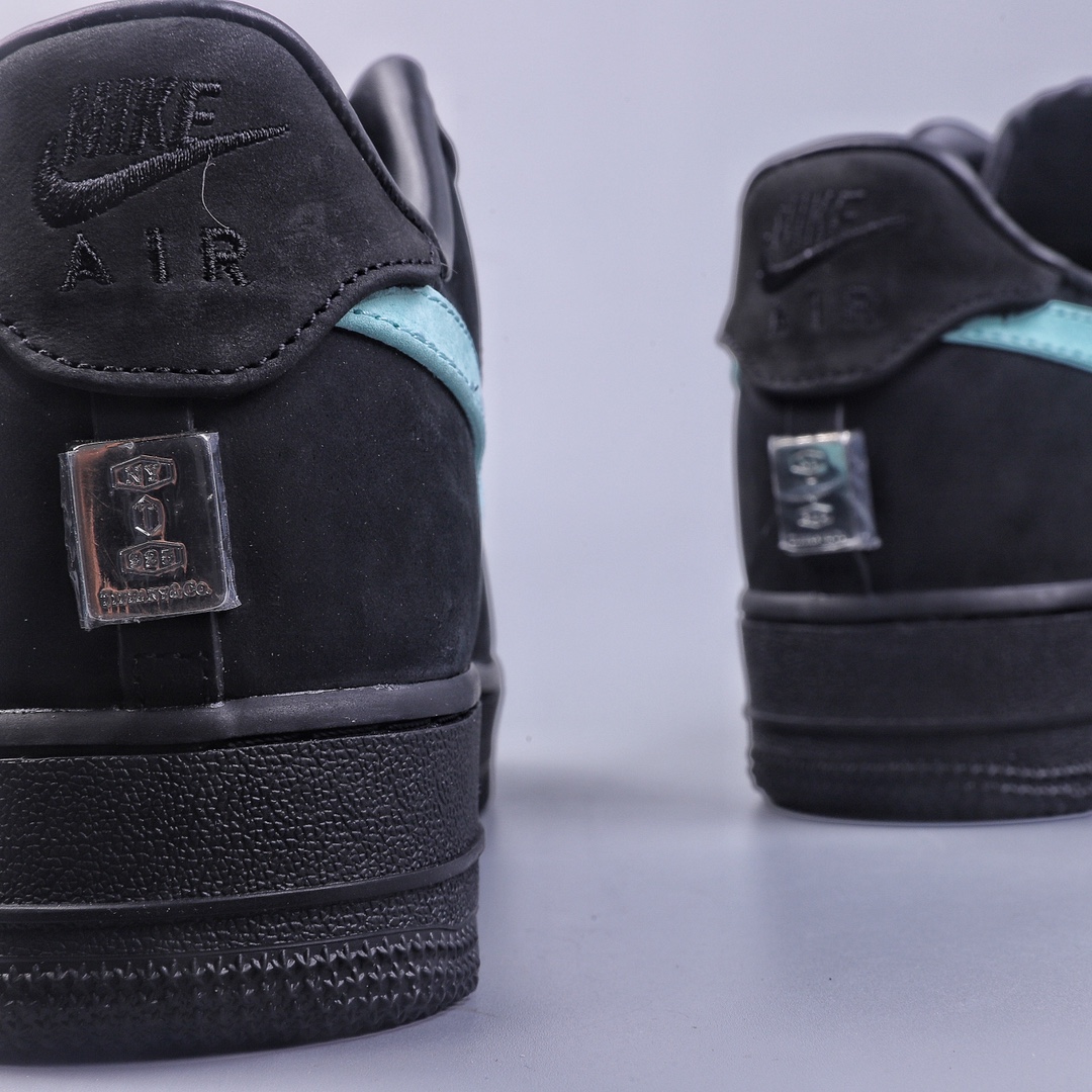 YH Tiffany & Co. x Nike Air Force 1 Low Air Force Black Suede Tiffany Joint DZ1382-001