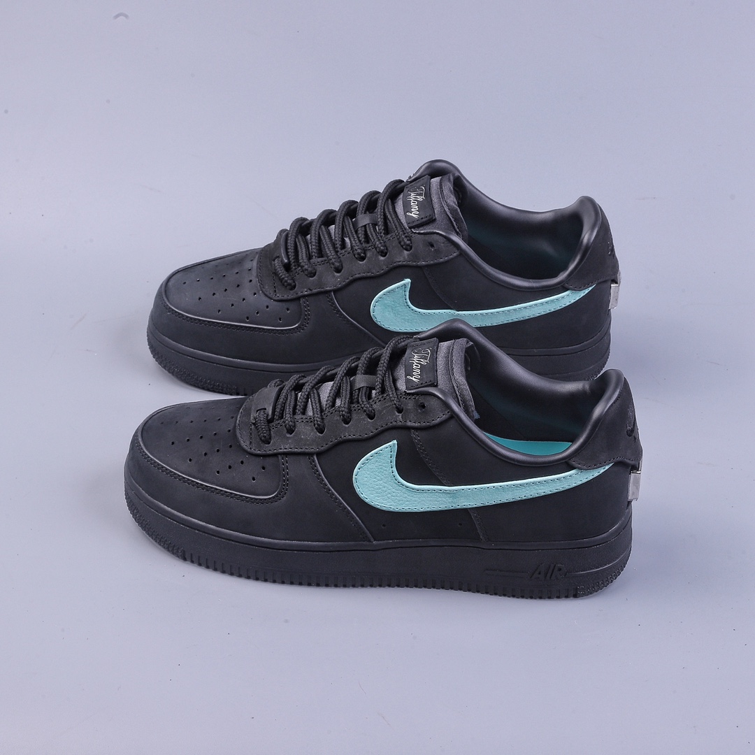 YH Tiffany & Co. x Nike Air Force 1 Low Air Force Black Suede Tiffany Joint DZ1382-001