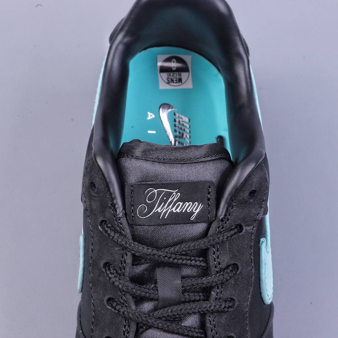 YH Tiffany & Co. x Nike Air Force 1 Low Air Force Black Suede Tiffany Joint DZ1382-001