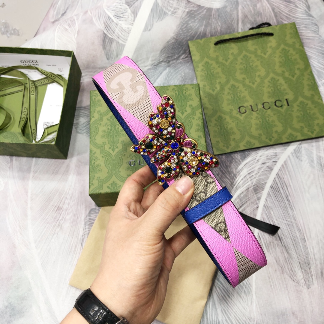 Gucci古奇3.8宽精品不锈钢钢扣