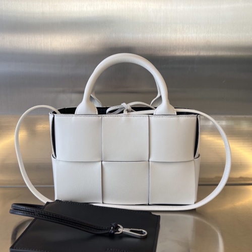 White Leather Top Handle Bag with Woven Design and Optional Shoulder Strap 1 White Leather Top Handle Bag with Woven Design and Optional Shoulder Strap
