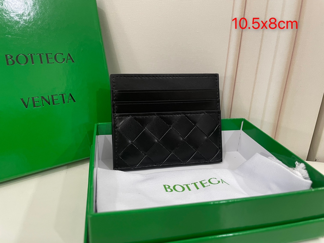 Porte-cartes Bottega Veneta Intrecciato en cuir tressé 6 emplacements ouverture en L
