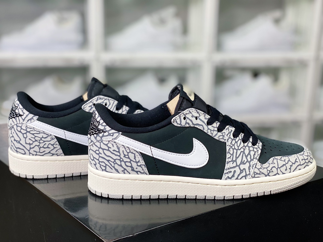 Air Jordan 1 Retro Low OG ”Black Cement” AJ1 Jordan first generation low-top basketball shoes ”black and gray cracked” CZ0790-001