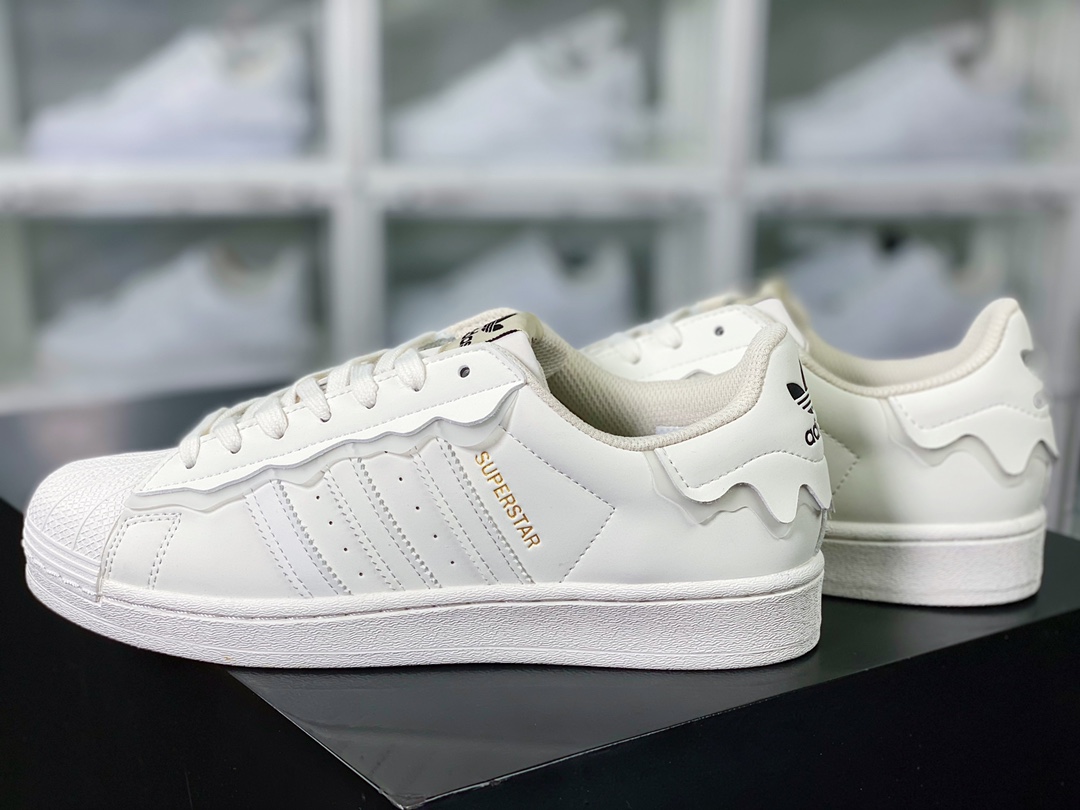 Adidas Originals Superstar ”Milk White/Lace” Shell Toe Series Low-Top Sneakers ”Leather Milk White Lace Ice Cream” GW4441