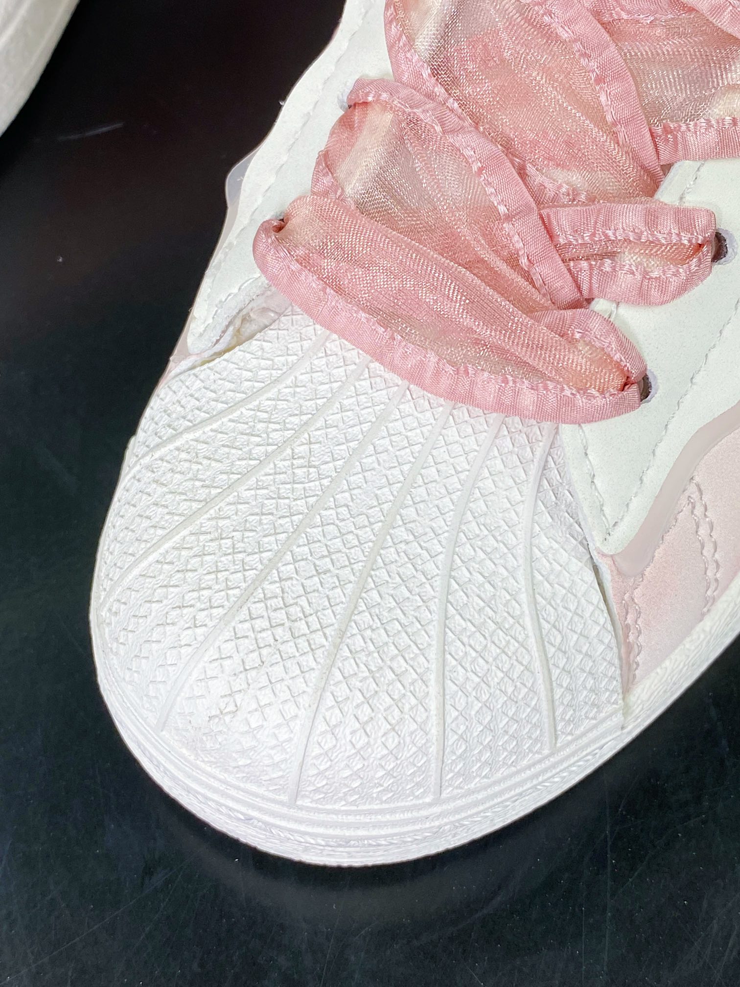 Originals Superstar ”Cherry Blossom Powder/Lace” shell toe series low-top sneakers ”off-white cherry blossom pink lace ice cream ribbon” FW4441