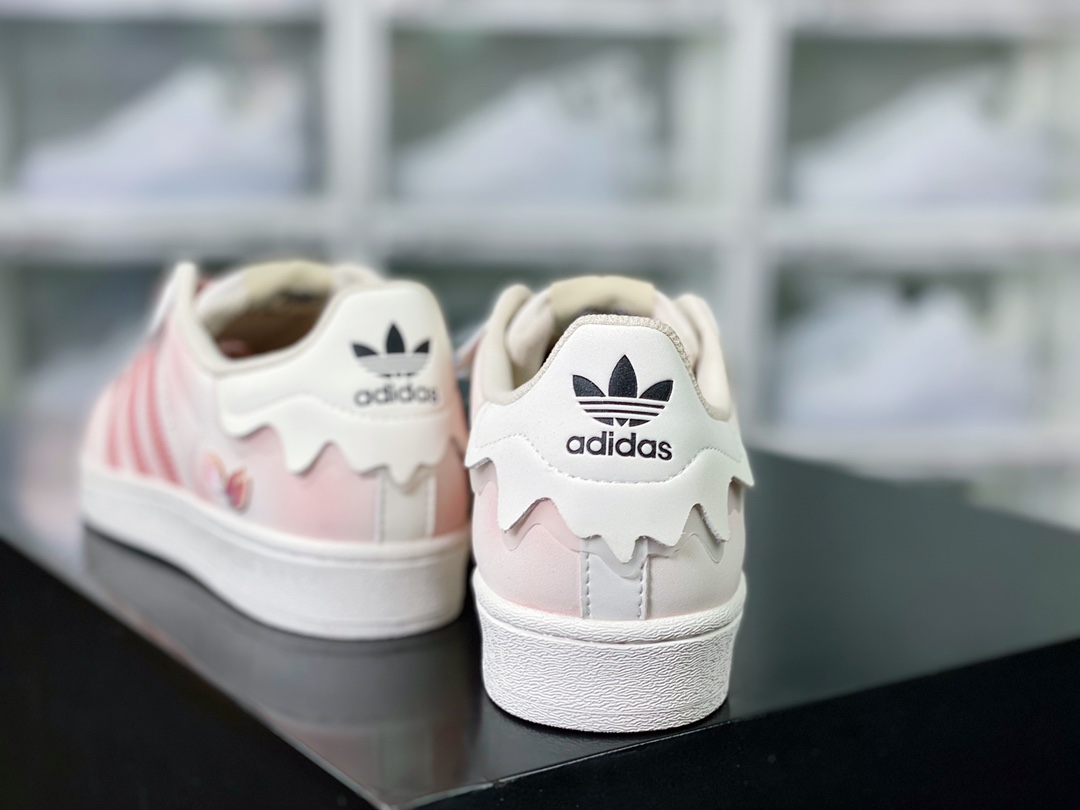 Originals Superstar ”Cherry Blossom Powder/Lace” shell toe series low-top sneakers ”off-white cherry blossom pink lace ice cream ribbon” FW4441