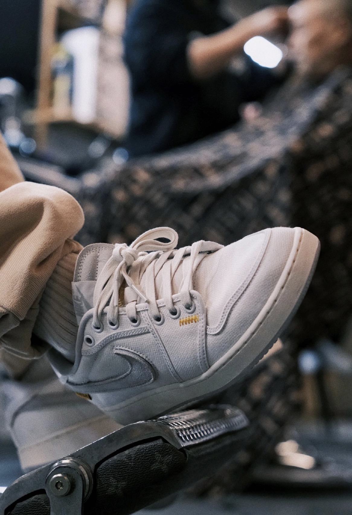 Air Jordan 1 Low Blanco Gris Cambio de gancho DO8912 101 Material de pie #