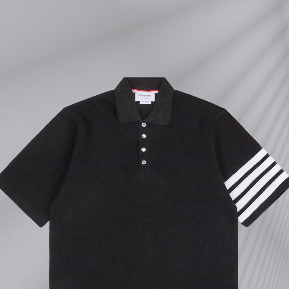 200 Thom Browne/汤姆布朗 22ss 四杠条纹Polo短袖