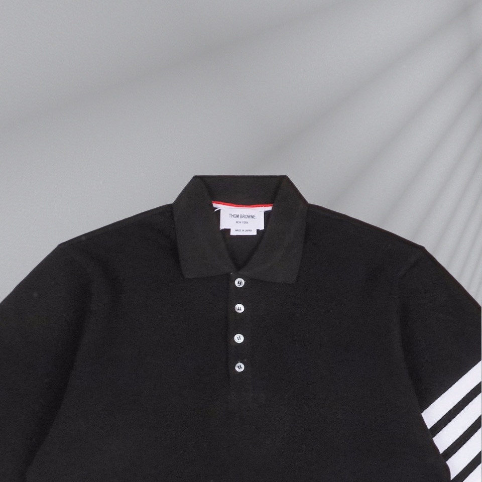 200 Thom Browne/汤姆布朗 22ss 四杠条纹Polo短袖