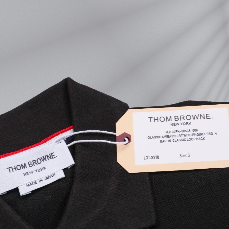 200 Thom Browne/汤姆布朗 22ss 四杠条纹Polo短袖