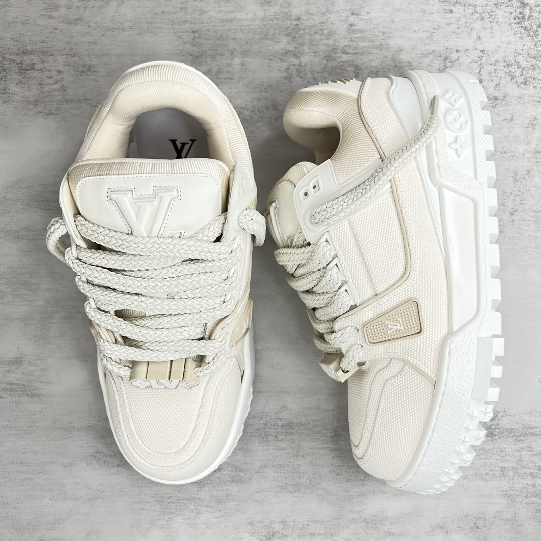 Louis Vuitton 新款上架 LV Louis Vuitton 23S走秀款 胖Trainer 面包鞋 滑板鞋 休闲 运动鞋 DIY串珠Louis vuitton 路易威登2023年男装春夏走秀款