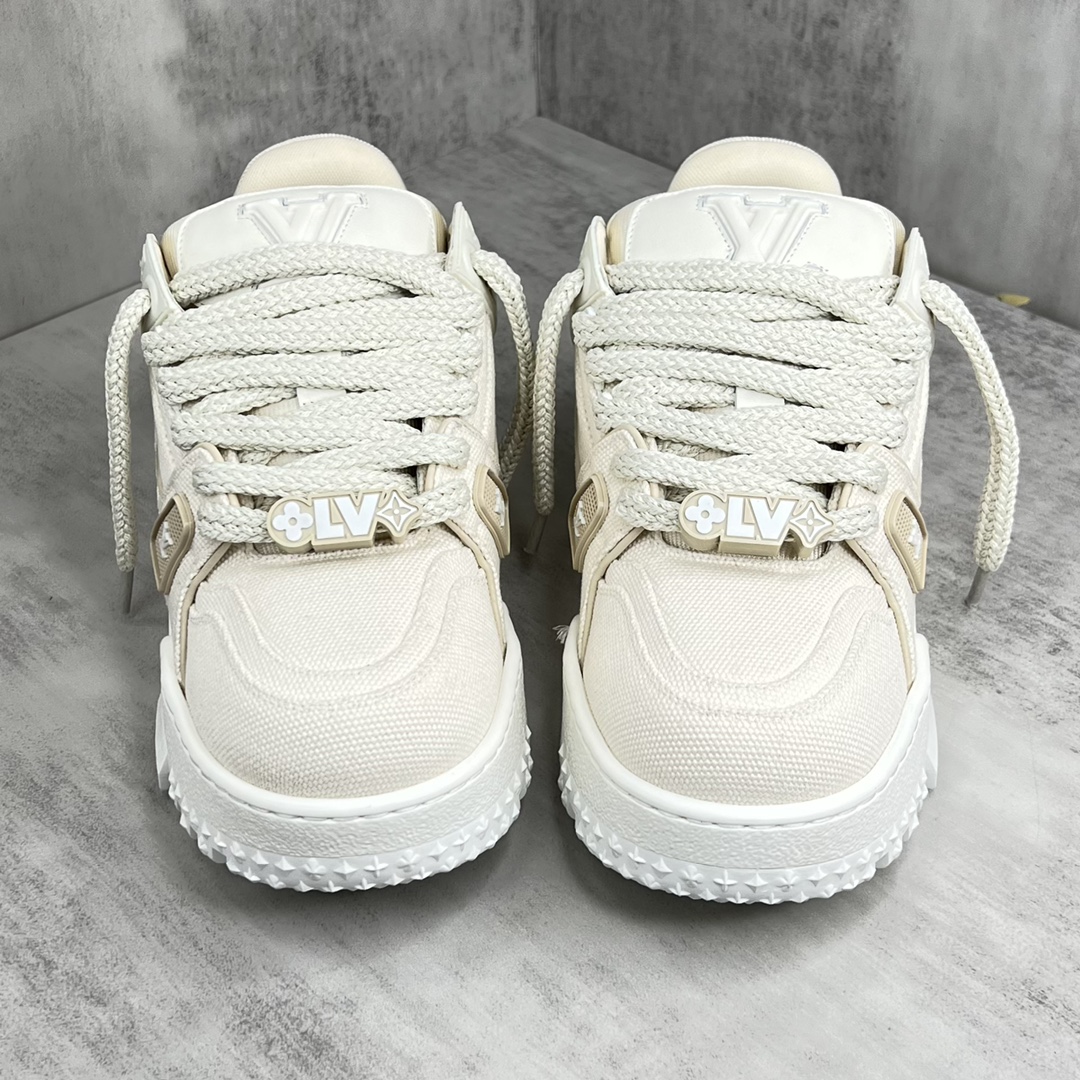 Louis Vuitton 新款上架 LV Louis Vuitton 23S走秀款 胖Trainer 面包鞋 滑板鞋 休闲 运动鞋 DIY串珠Louis vuitton 路易威登2023年男装春夏走秀款