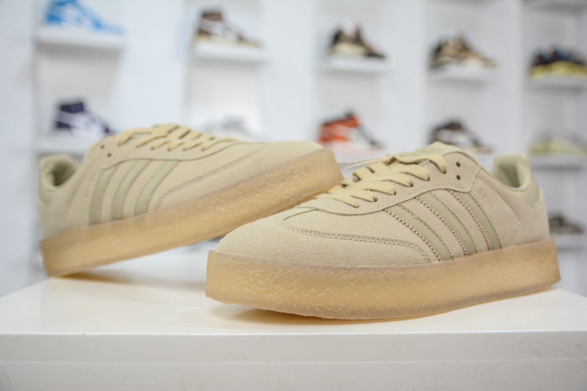 E Kith x Clarks x Adidas Originals 8th Street Samba ”Chalk White” ID7298