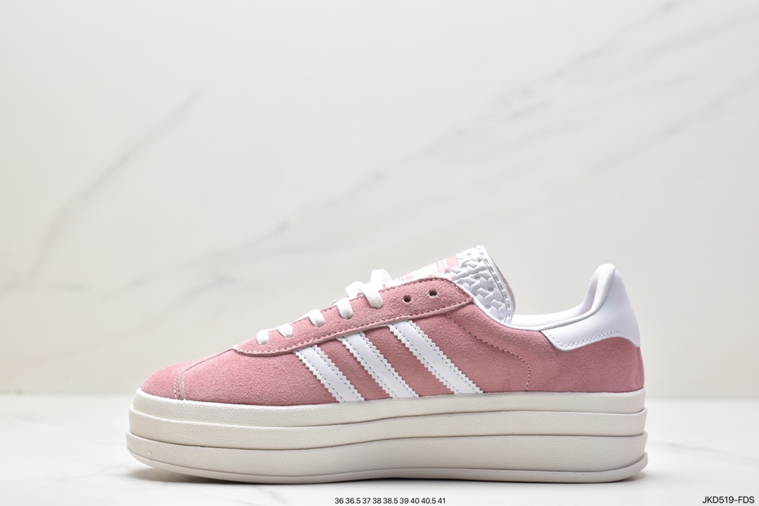 Adidas Originals Gazelle Bold clover thick sole casual non-slip wear-resistant low-top sneakers IG9653