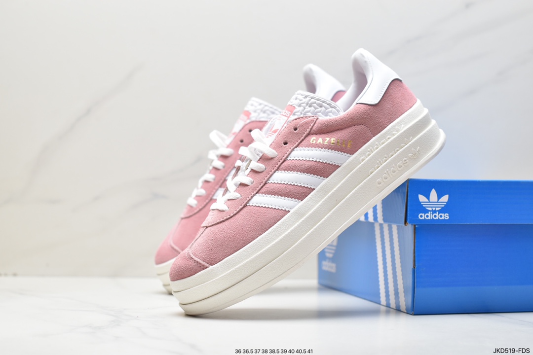 Adidas Originals Gazelle Bold clover thick sole casual non-slip wear-resistant low-top sneakers IG9653