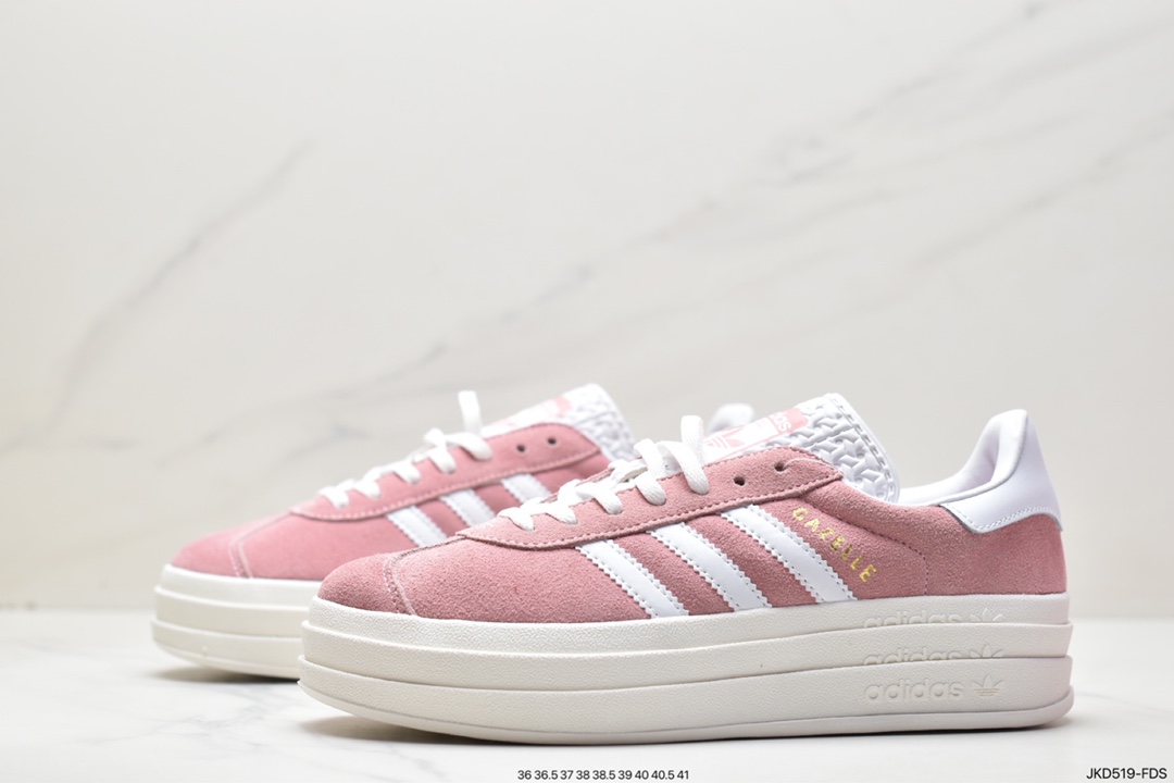 Adidas Originals Gazelle Bold clover thick sole casual non-slip wear-resistant low-top sneakers IG9653