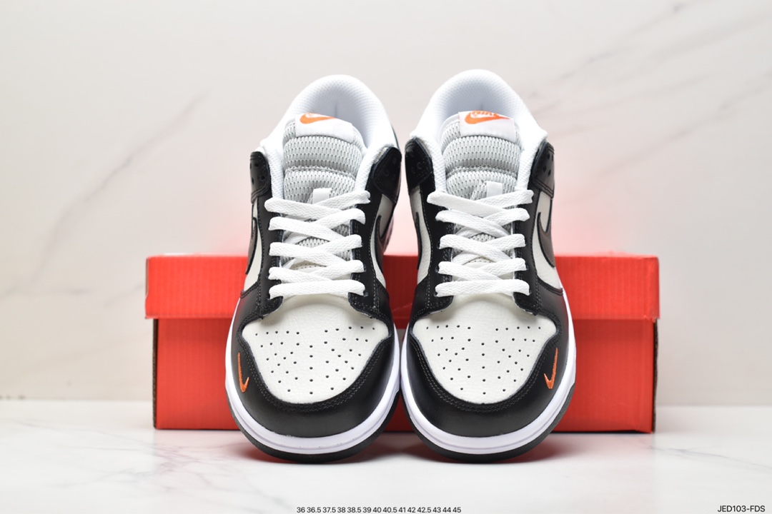 Nike SB Dunk Low ”Grey/Black/Orange/Mini Swoosh” dunk shoes ”Grey Black Orange Mini Swoosh” FN7808-001