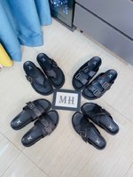 Factory price (LV-LV) new men's sandals, high-end boutique, exquisite embossed logo decoration on th