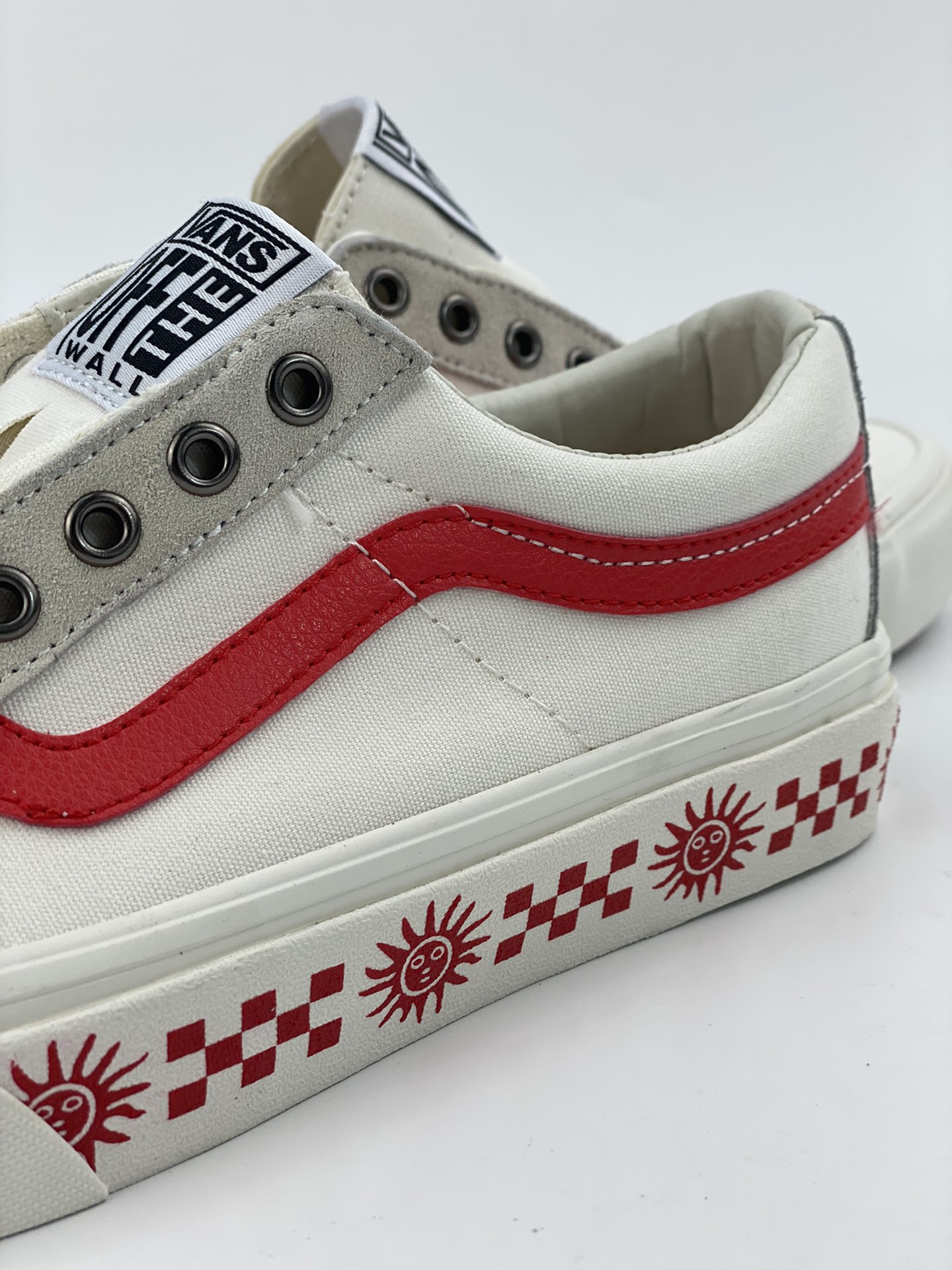 Shawn Yue's same SK8-LOW sun print VANS SK8-LOW REISSUE SF white and red