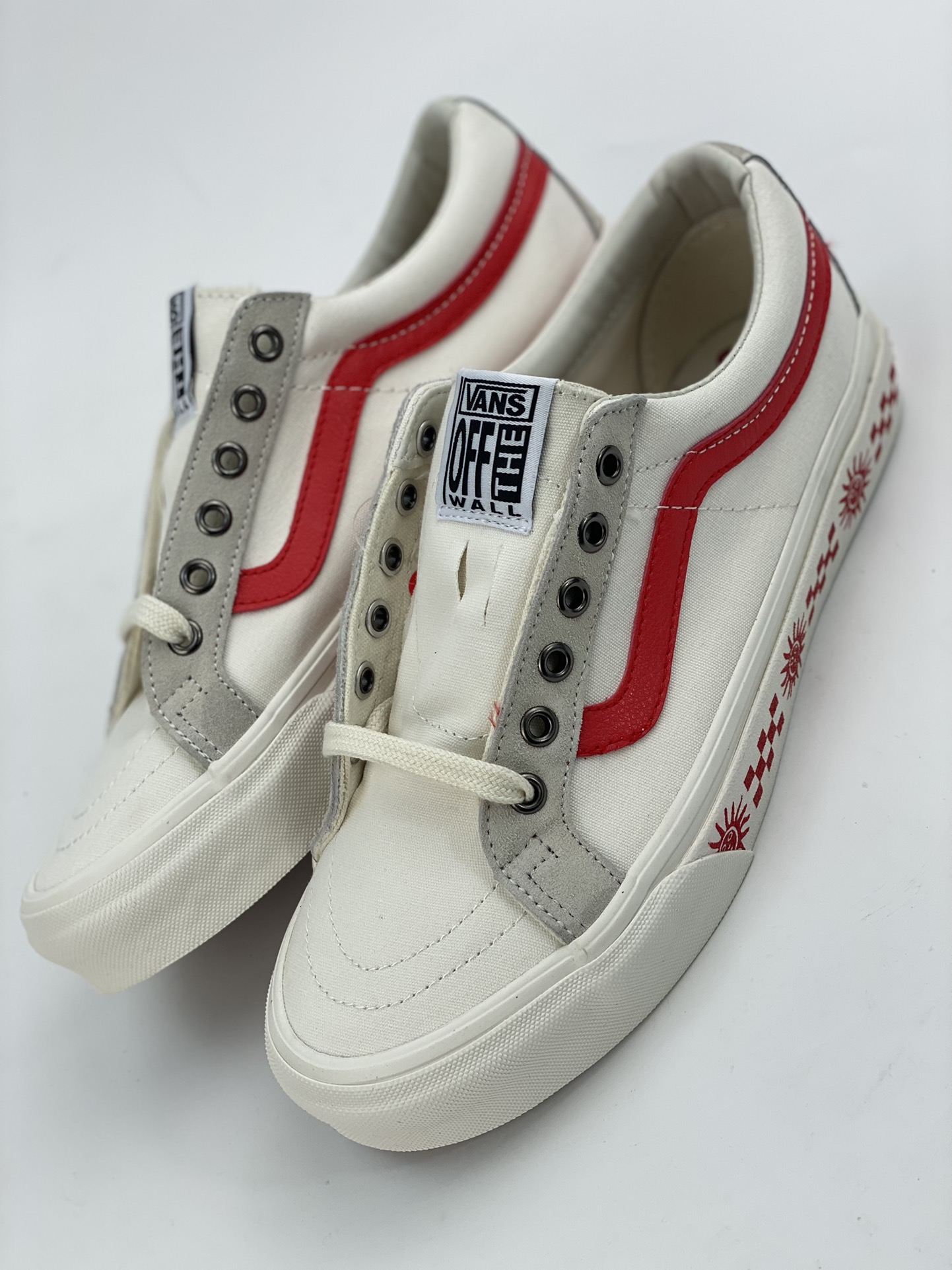 Shawn Yue's same SK8-LOW sun print VANS SK8-LOW REISSUE SF white and red