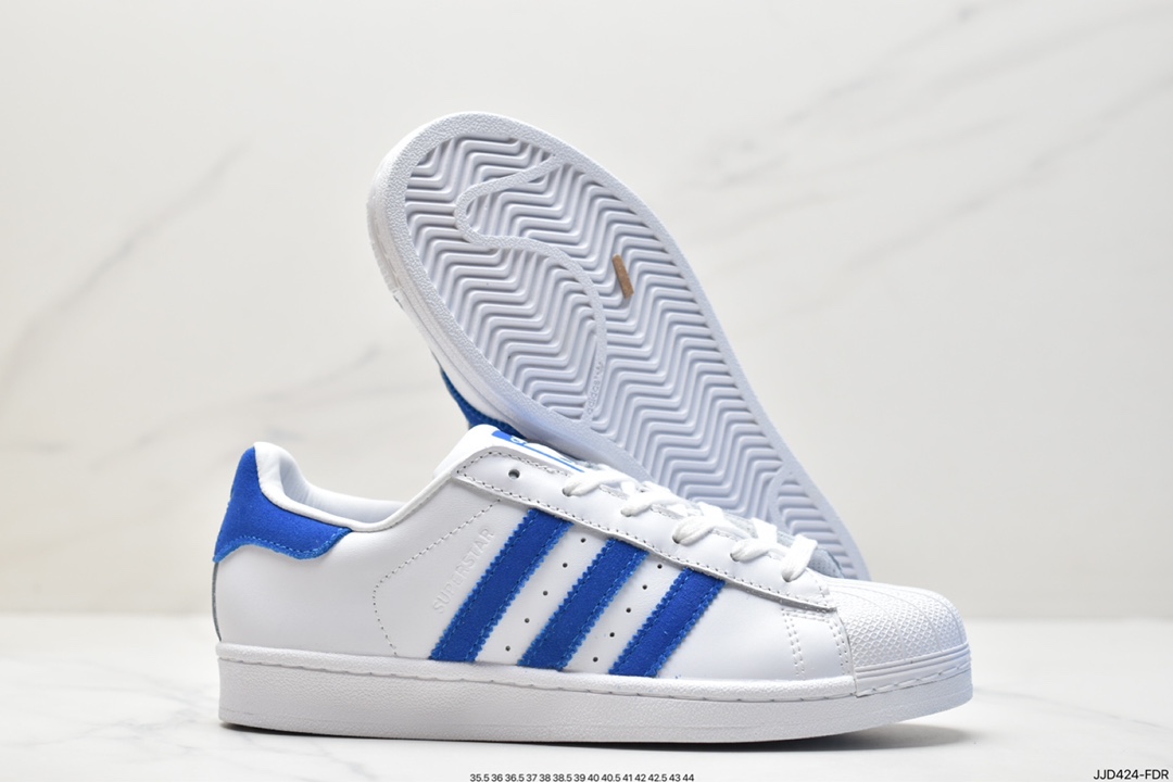 adidas/clover top layer leather shell head SUPERSTAR couple sneakers EE4474