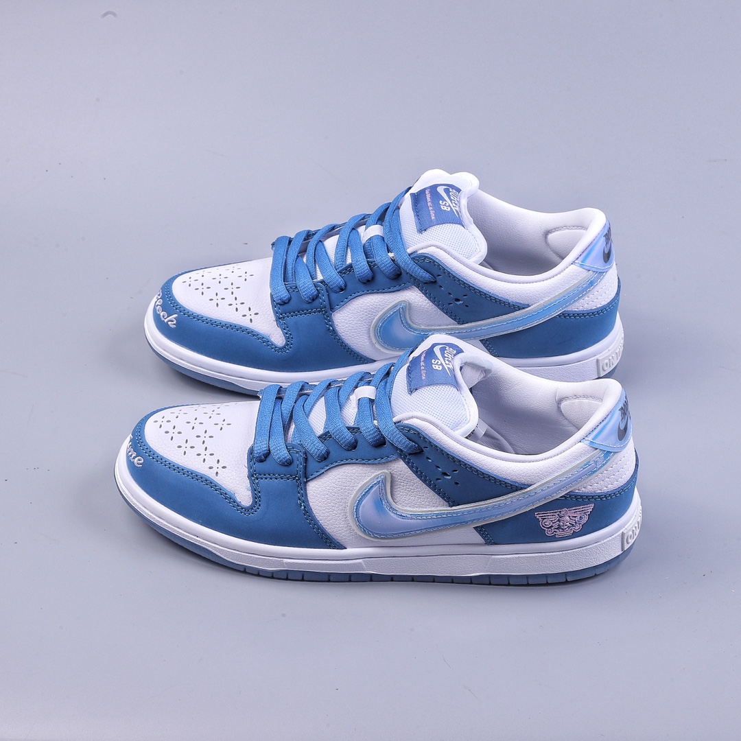 210 联名款 Born x Raised x Nike Dunk SB low ”Release Date” 蓝白色 FN7819-400