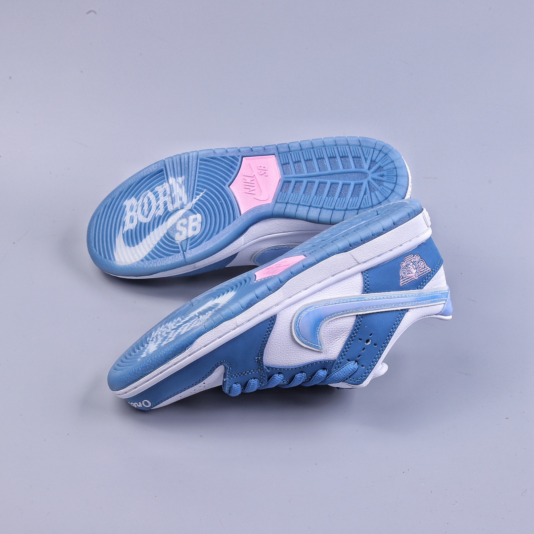 210 联名款 Born x Raised x Nike Dunk SB low ”Release Date” 蓝白色 FN7819-400