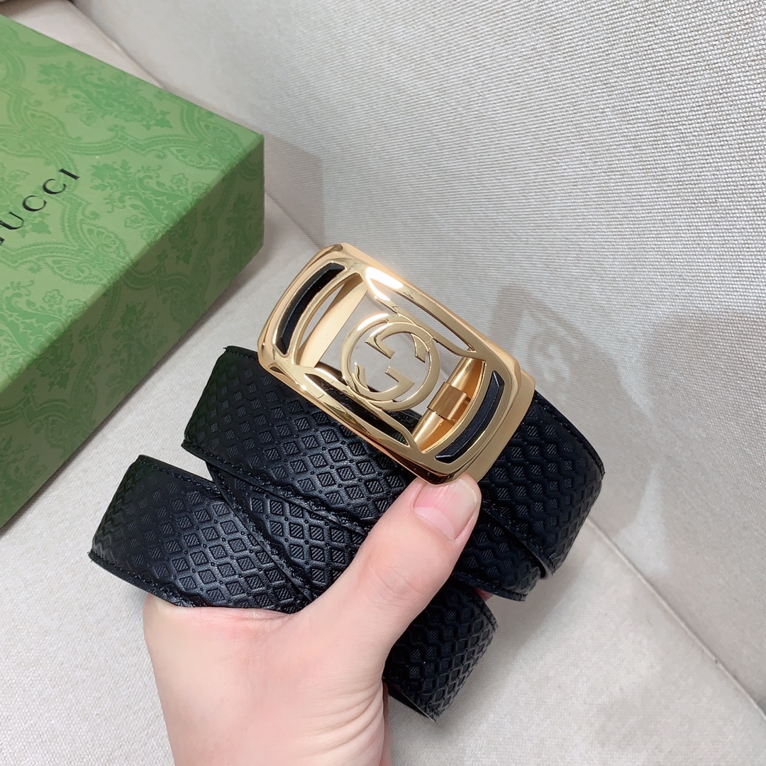 Gucci男士自动皮带经典的G字金属