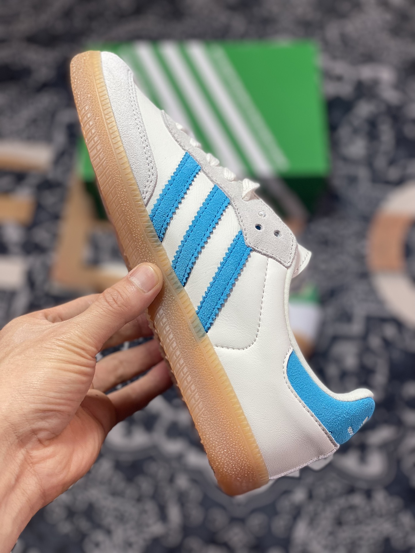 Sporty & Rich x Adidas Originals Samba OG Samba Sneakers ”White, Light Blue, Light Gray Rubber Sole” IE7096