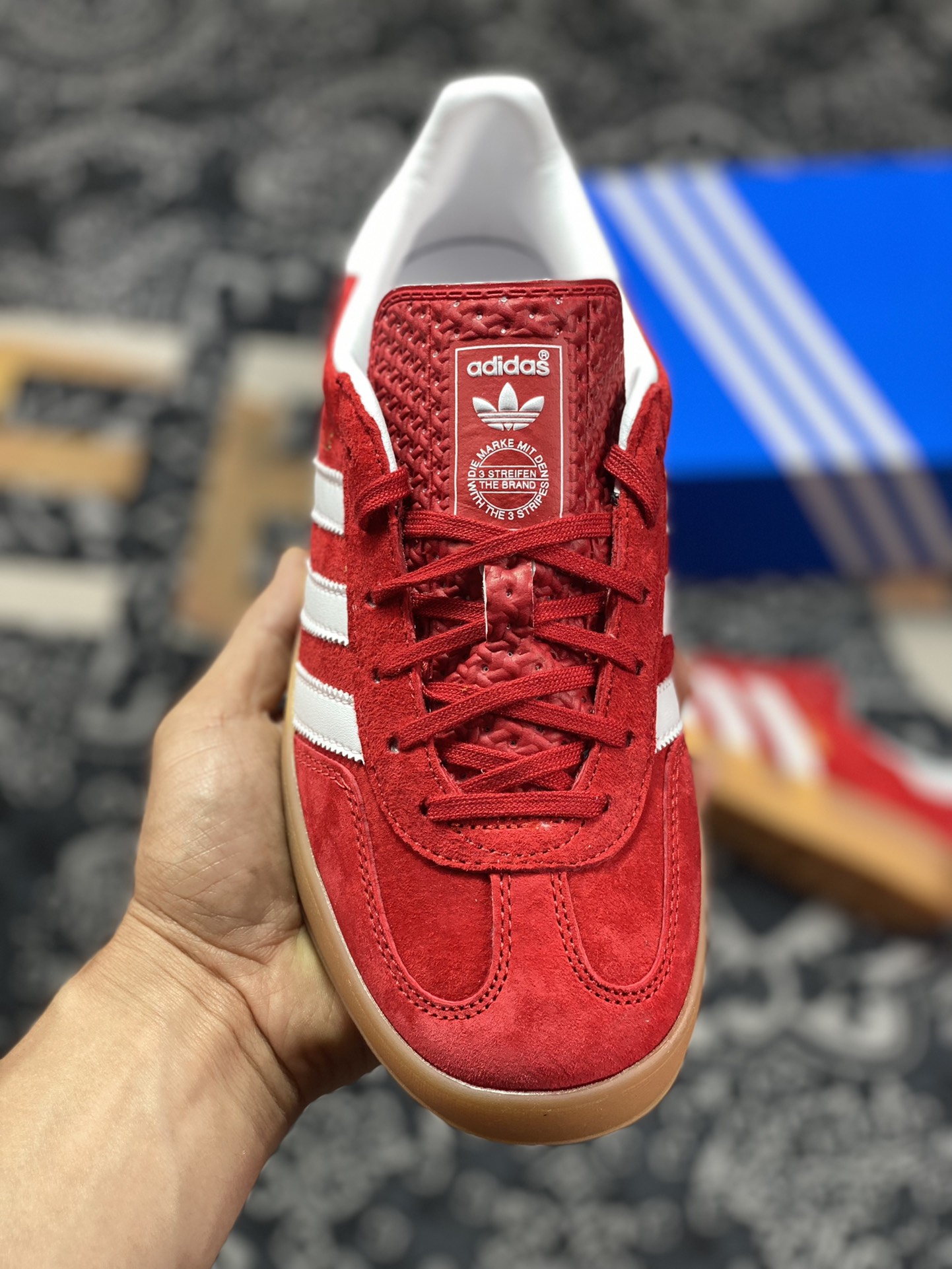 Adidas Gazelle Indoor Trainers low-top sneakers ”red and white rubber sole” HO6261