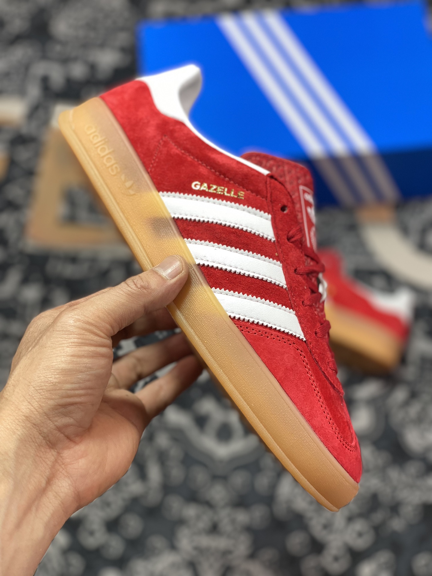 Adidas Gazelle Indoor Trainers low-top sneakers ”red and white rubber sole” HO6261