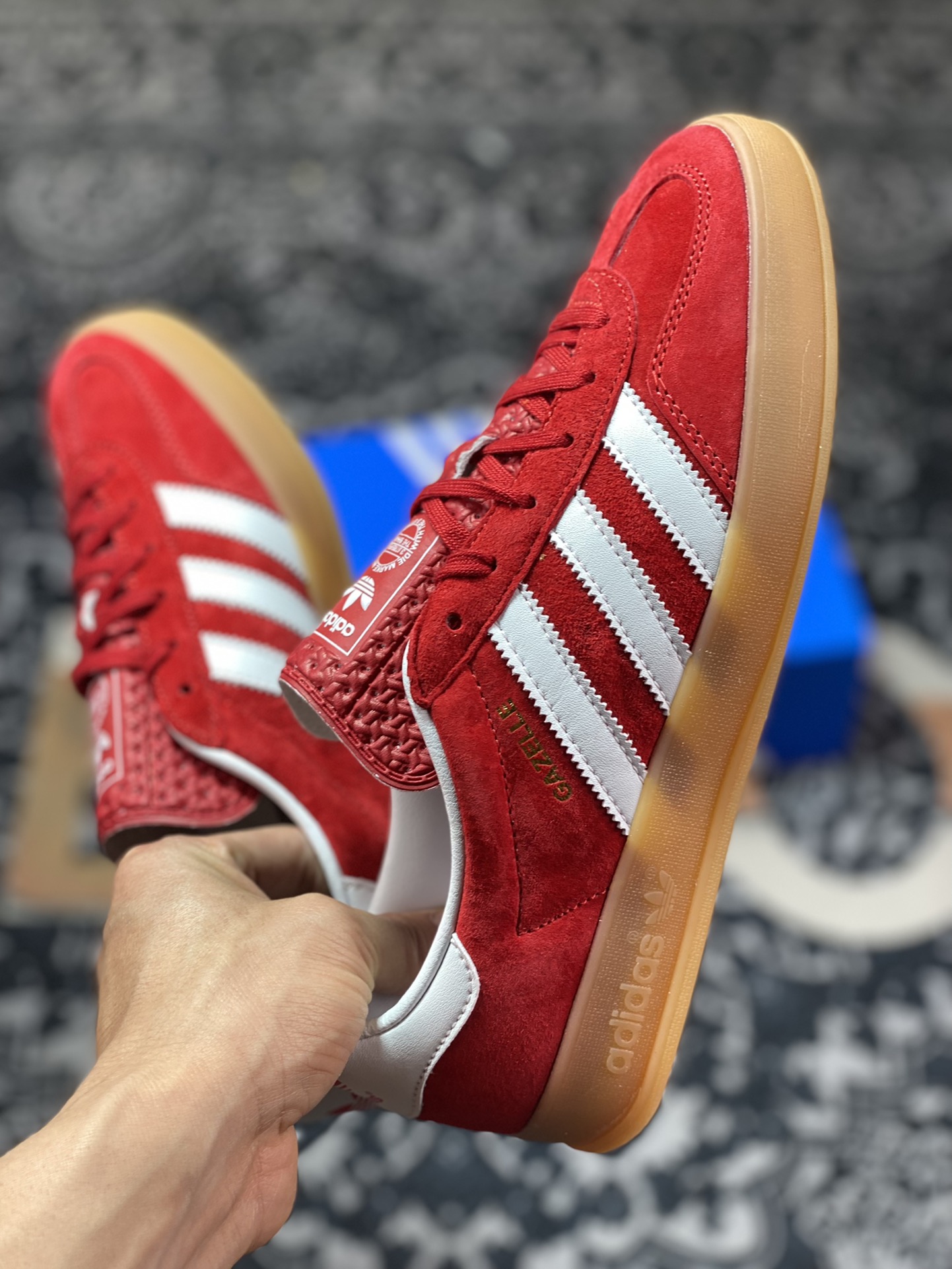 Adidas Gazelle Indoor Trainers low-top sneakers ”red and white rubber sole” HO6261