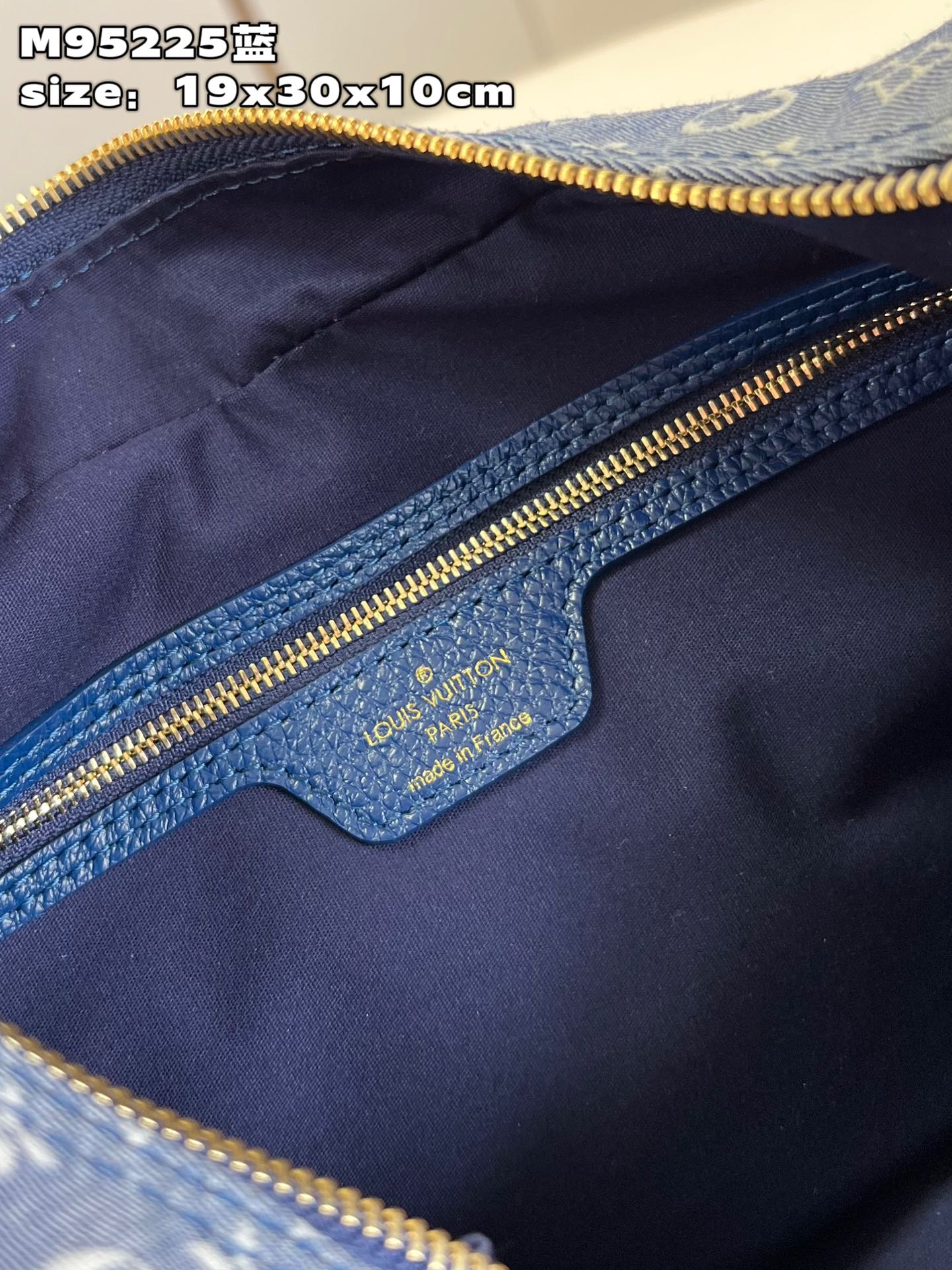 顶级原单M95225蓝丹宁牛仔布牛角包中古包系列Boulogne手袋中古牛角包取材经典Monogram帆