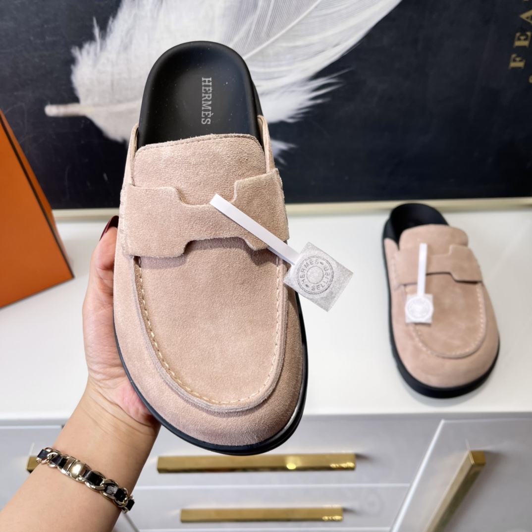 Herme * Aiss 2025 ss candy color Baotou Muller Birkenstock half slippers
