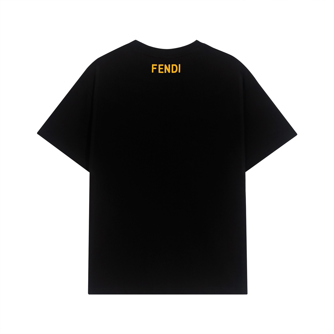 160 芬迪/Fendi 夏季新品 小怪兽眼睛压胶印花圆领短袖T恤