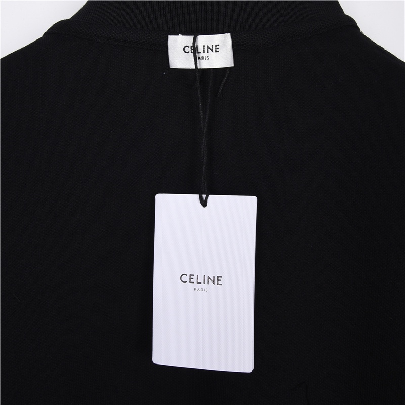 200 Celine/赛琳 23SS 胸口logo刺绣短袖polo衫