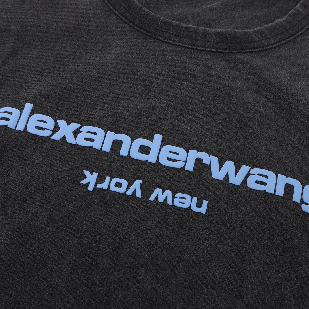 160 Alexander Wang亚历山大王 水洗发泡彩色LOGO短袖T恤